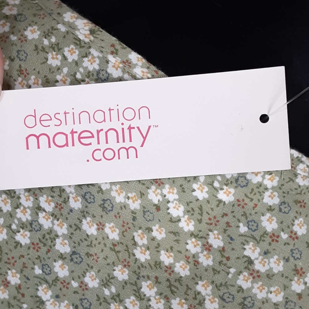 Motherhood Maternity sage green yellow white floral top NEW with tags S… - Picture 5 of 9